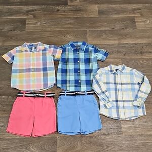 Boys Bundle Of Button Downs And Shorts Sets